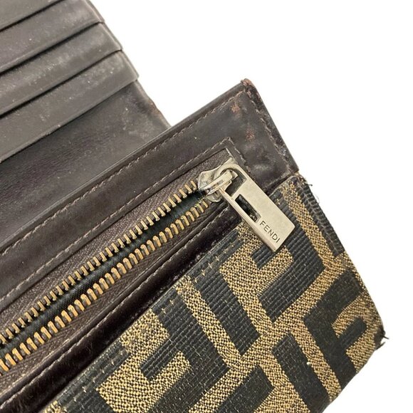 FENDI Zucca 8m0009 Beige Black Jacquard - Long Wallet - Picture 7 of 13
